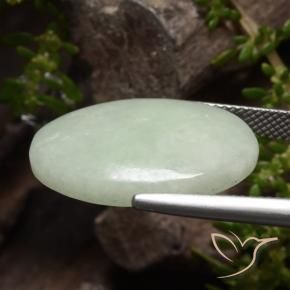 Giadeite Verde Giallastro chiaro naturale da 15.94 ct, Ovale, Traslucido