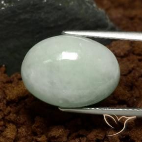 Giadeite Verde medio naturale da 10.19 ct, Ovale, Traslucido