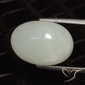 Giadeite Verde giallastro naturale da 9.78 ct, Ovale, Traslucido