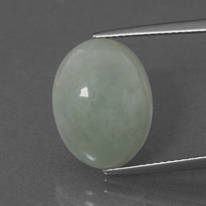 Giadeite naturale verde da 7,64 ct, taglio ovale, traslucido