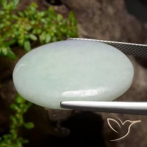 Giadeite Grigio chiaro Verde naturale da 33.23 ct, Ovale, Opaco