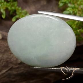 Giadeite Verde grigiastro naturale da 35.48 ct, Ovale, Traslucido