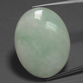 Giadeite naturale verde da 30,33 ct, taglio ovale, opaco