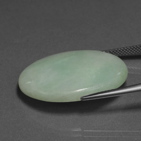 Giadeite naturale verde da 30,33 ct, taglio ovale, opaco