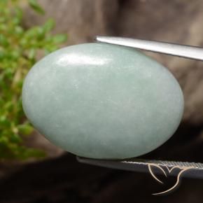Giadeite Grigio chiaro Verde naturale da 20.42 ct, Ovale, Opaco