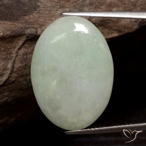 21.12ct Naturale Verde medio Giadeite, Ovale, Opaco