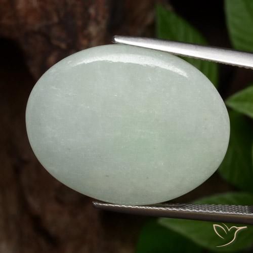 Giadeite Verde chiaro naturale da 24.97 ct, Ovale, Traslucido