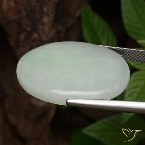Giadeite Verde chiaro naturale da 24.97 ct, Ovale, Traslucido