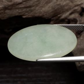 Giadeite Bianco verdognolo naturale da 22.56 ct, Taglio ovale, Traslucido
