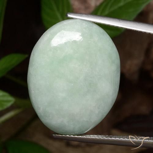 27.82ct Naturale Verde chiaro Giadeite, Ovale, Opaco