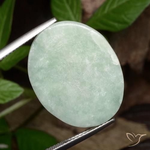 Giadeite Verde chiaro naturale da 27.82 ct, Ovale, Opaco
