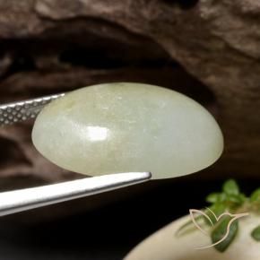 Giadeite Verde grigiastro naturale da 12.58 ct, Ovale, Traslucido