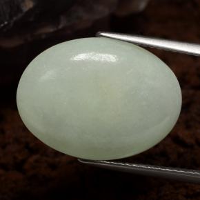 Giadeite Verde grigiastro naturale da 10.13 ct, Taglio ovale, Opaco