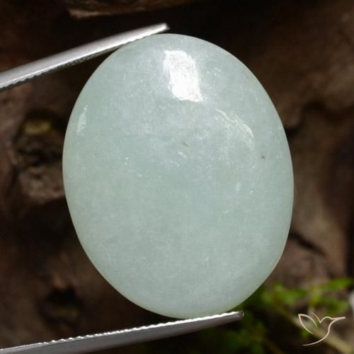 Giadeite naturale verde da 39,20 ct, taglio ovale, traslucido