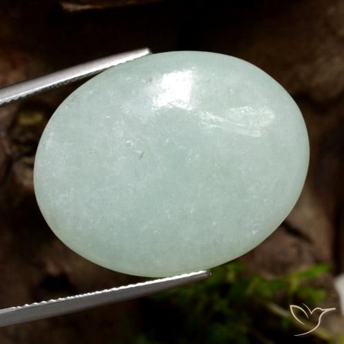 Giadeite naturale verde da 39,20 ct, taglio ovale, traslucido