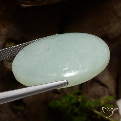 Giadeite naturale verde da 39,20 ct, taglio ovale, traslucido