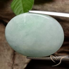 Giadeite Muschio Grigio Verde naturale da 39.00 ct, Ovale, Opaco