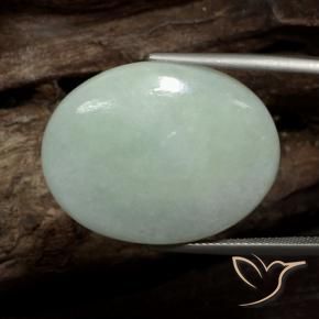 Giadeite Giallo Pallido Verde naturale da 36.21 ct, Ovale, Opaco