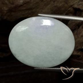 Giadeite Bianco grigio naturale da 34.38 ct, Ovale, Opaco