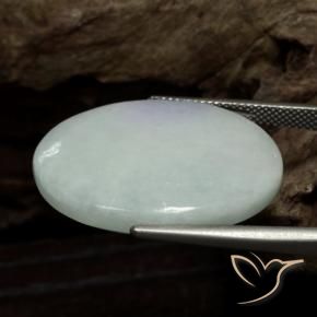 Giadeite Bianco grigio naturale da 34.38 ct, Ovale, Opaco