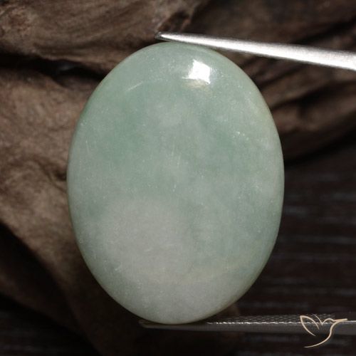 41.15ct Naturale Verde medio Giadeite, Ovale, Opaco
