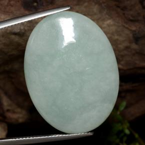 Giadeite naturale verde da 43,65 ct, taglio ovale, traslucido