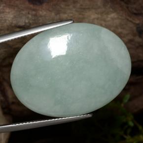 Giadeite naturale verde da 43,65 ct, taglio ovale, traslucido