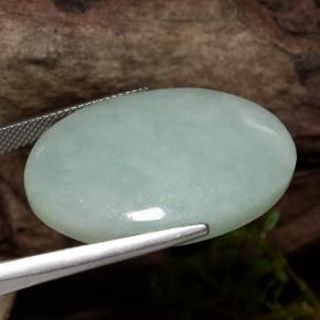 Giadeite naturale verde da 43,65 ct, taglio ovale, traslucido