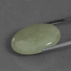 Giadeite Verde pastello naturale da 13.97 ct, Taglio ovale, Trasparente
