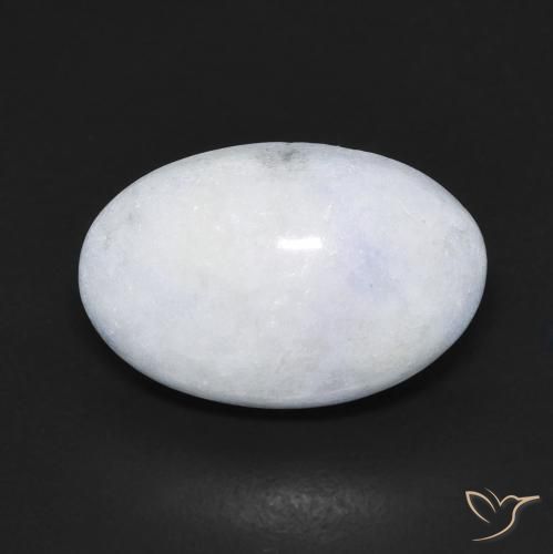 9.52ct Naturale Bianco bluastro Giadeite, Ovale, Traslucido