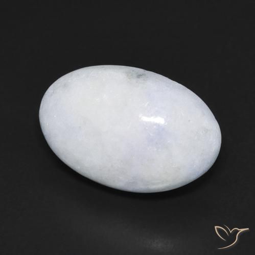 Giadeite Bianco bluastro naturale da 9.52 ct, Ovale, Traslucido