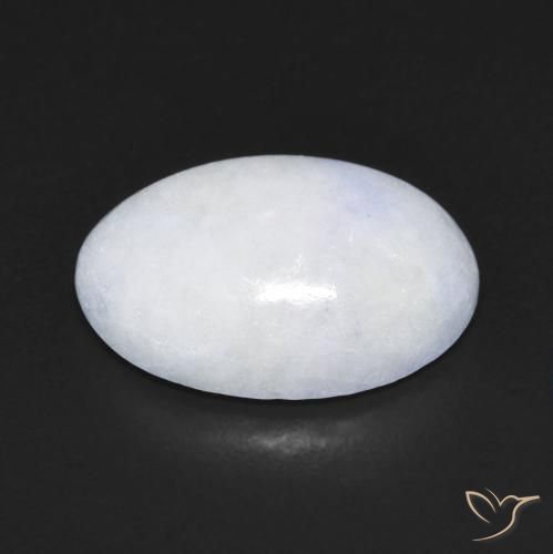 Giadeite Bianco bluastro naturale da 9.52 ct, Ovale, Traslucido