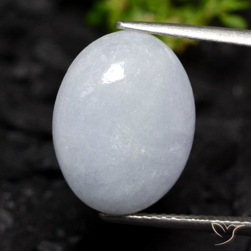 9.58ct Naturale Grigio bluastro chiaro Giadeite, Ovale, Traslucido