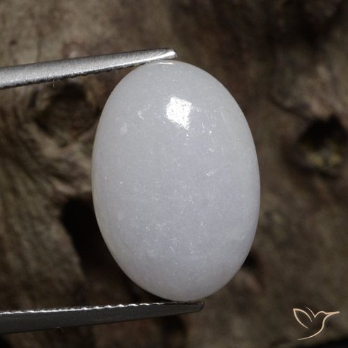 11.34ct Naturale Grigio Giadeite, Ovale, Traslucido