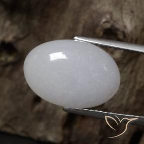 Giadeite Grigio naturale da 11.34 ct, Ovale, Traslucido
