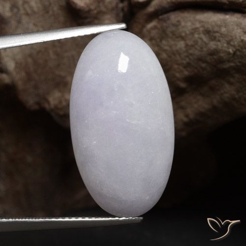 18.50ct Naturale Grigio Giadeite, Ovale, Opaco
