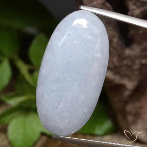 22.96ct Naturale Grigio bluastro chiaro Giadeite, Ovale, Opaco