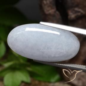 Giadeite Grigio bluastro chiaro naturale da 22.96 ct, Ovale, Opaco