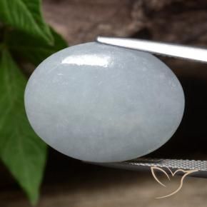 Giadeite Grigio chiaro naturale da 25.34 ct, Ovale, Opaco