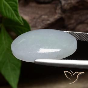 Giadeite Grigio chiaro naturale da 25.34 ct, Ovale, Opaco