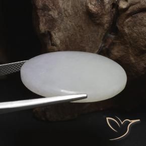 Giadeite Grigio naturale da 34.00 ct, Ovale, Traslucido