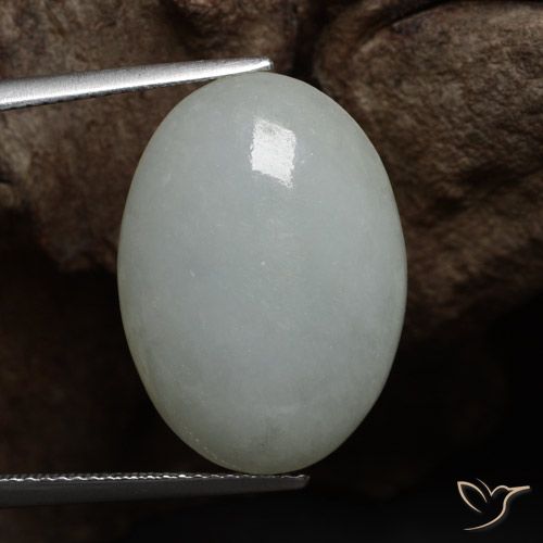 14.47ct Naturale Grigio verde Giadeite, Ovale, Traslucido
