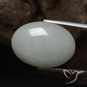 Giadeite Grigio verde naturale da 14.47 ct, Ovale, Traslucido