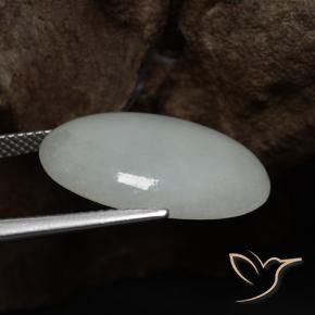Giadeite Grigio verde naturale da 14.47 ct, Ovale, Traslucido