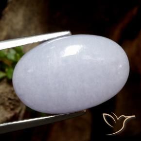 Giadeite Grigio naturale da 12.95 ct, Ovale, Traslucido