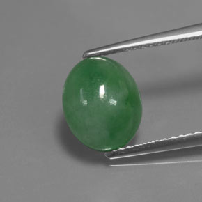 Giadeite naturale verde da 3,66 ct, taglio ovale, traslucido