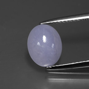 Giadeite naturale blu da 2,90 ct, taglio ovale, opaco