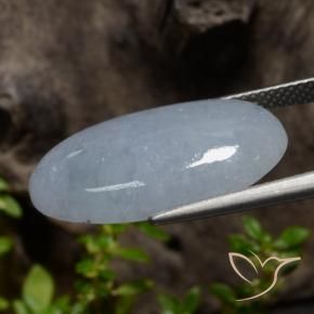Giadeite Grigio bluastro chiaro naturale da 13.30 ct, Ovale, Opaco