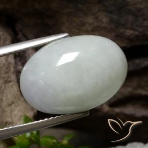 Giadeite Grigio chiaro naturale da 12.48 ct, Ovale, Traslucido