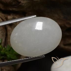Giadeite Grigio medio naturale da 12.37 ct, Ovale, Traslucido